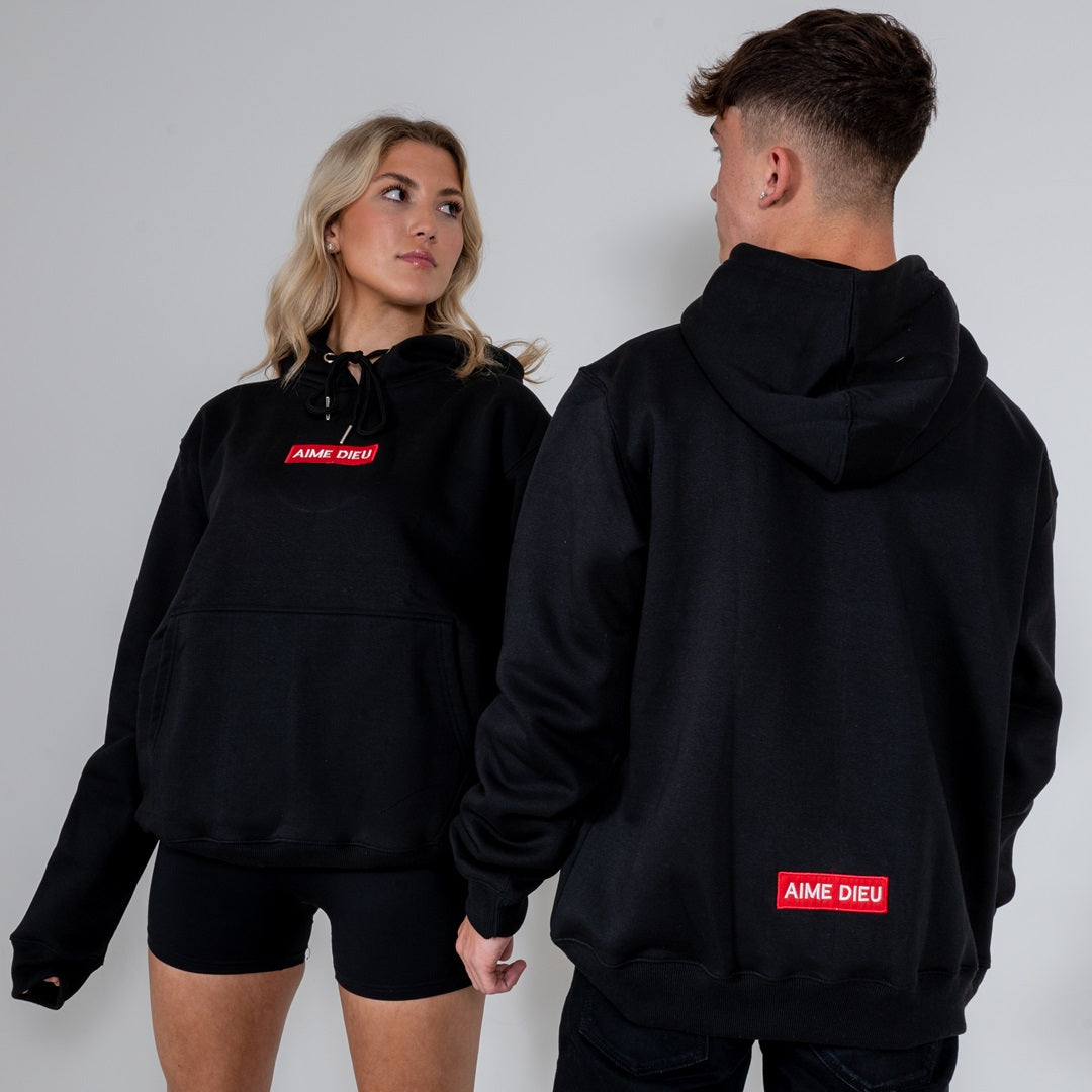 AIME DIEU Box Logo Hoodie Stylish Cotton Hoodie Aime Dieu UK