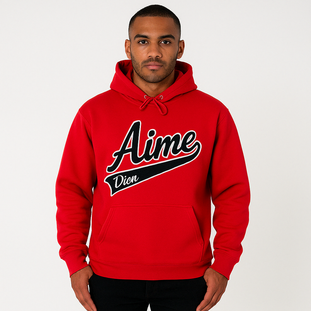 Regular unisex red hoodie