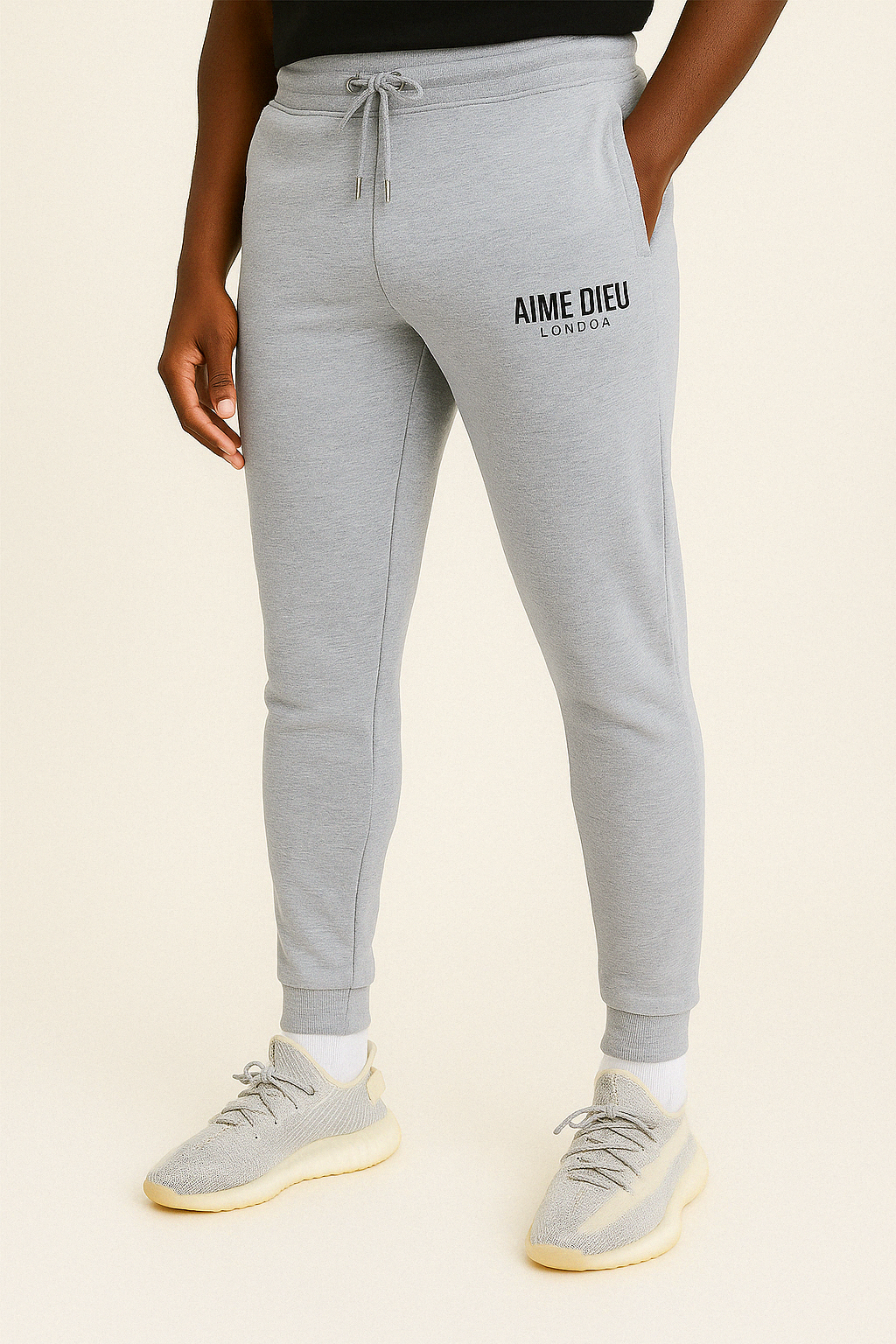 Black And Grey Essential Joggers - Original Cotton Joggers