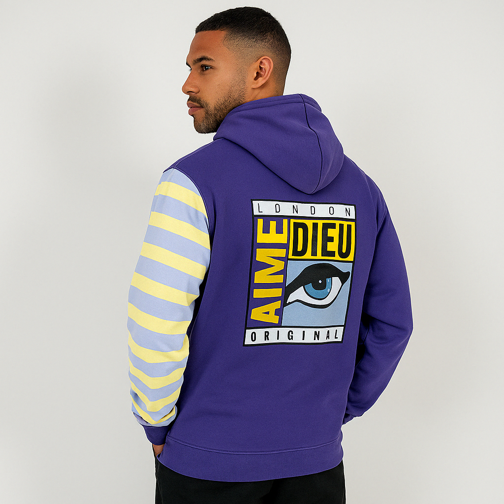 AIME DIEU Purple Hoodie | Cool Pop Art Hoodie