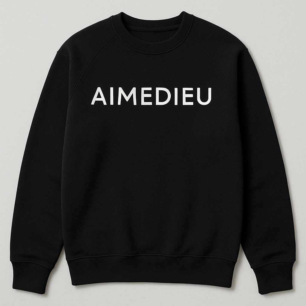 Aime Dieu Essential Sweatshirt - Black Oversized Sweats