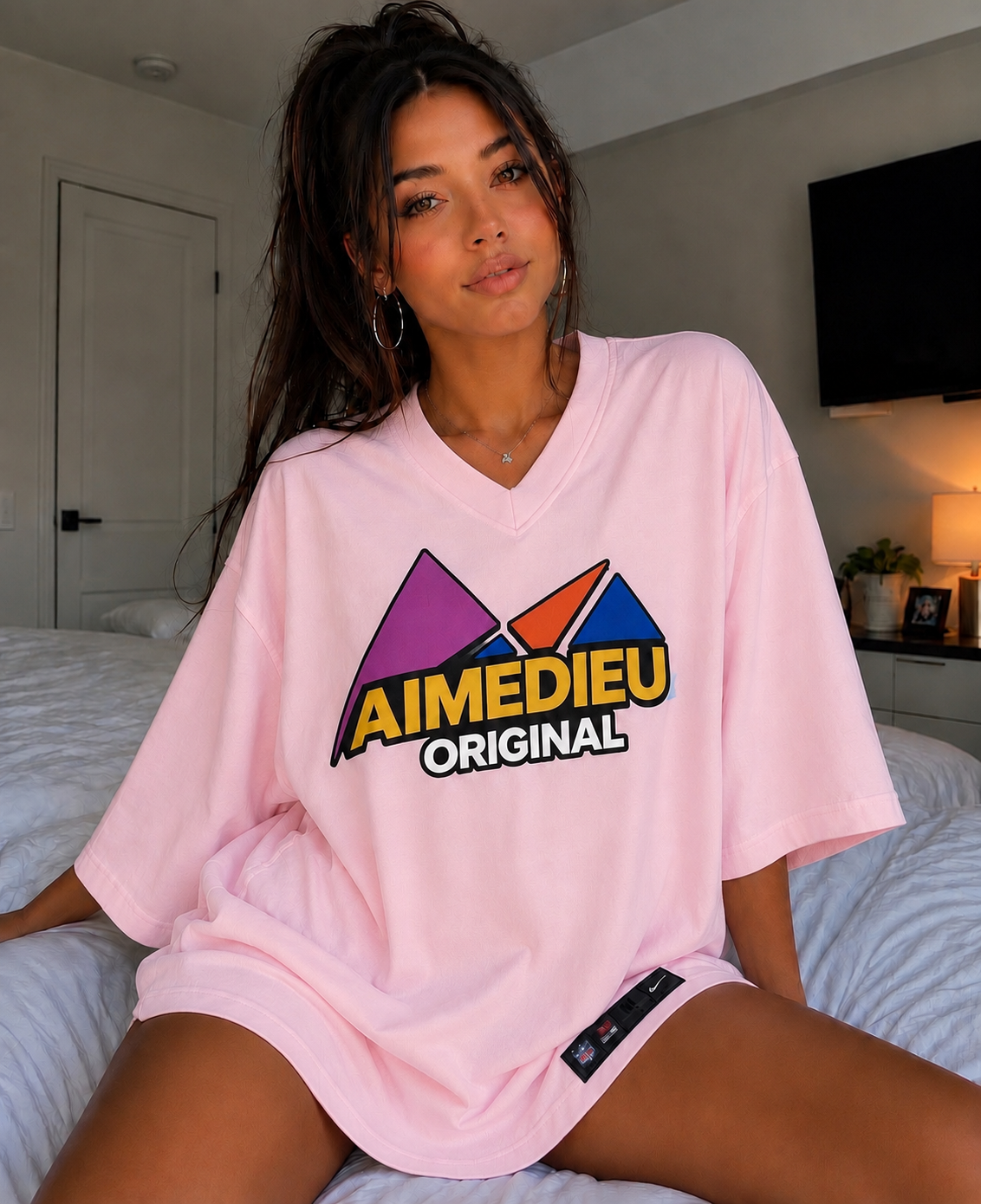 Womens Oversized Relaxed Holiday Tees AIMEDIEU