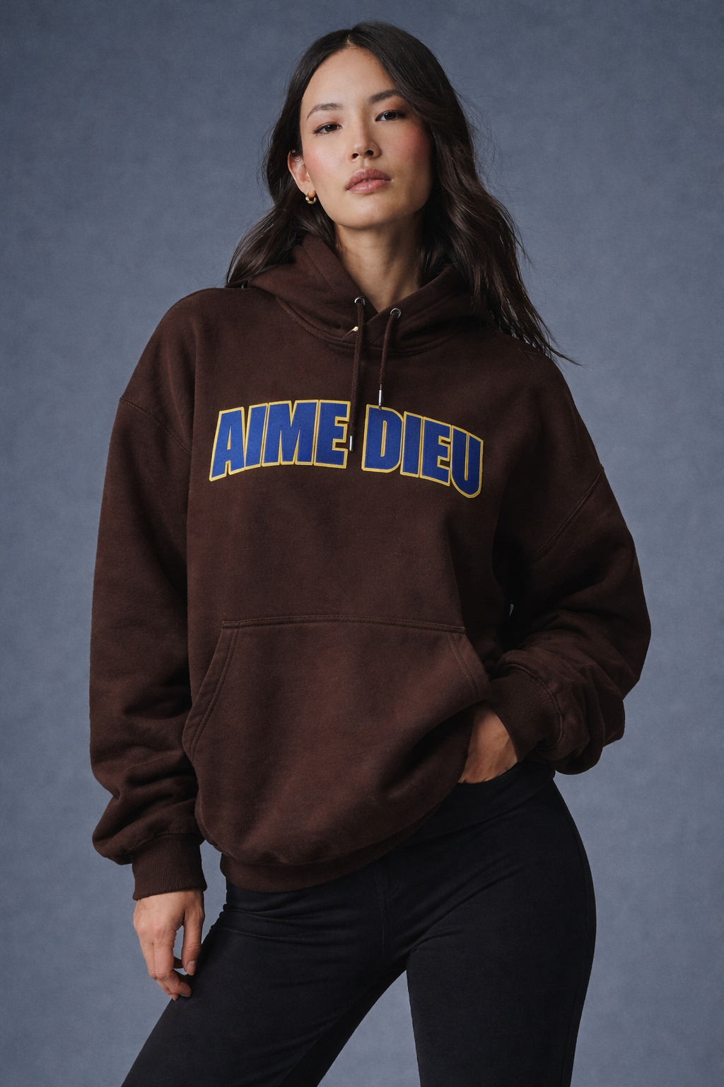 Ladies Brown Lakers Style Hoodie