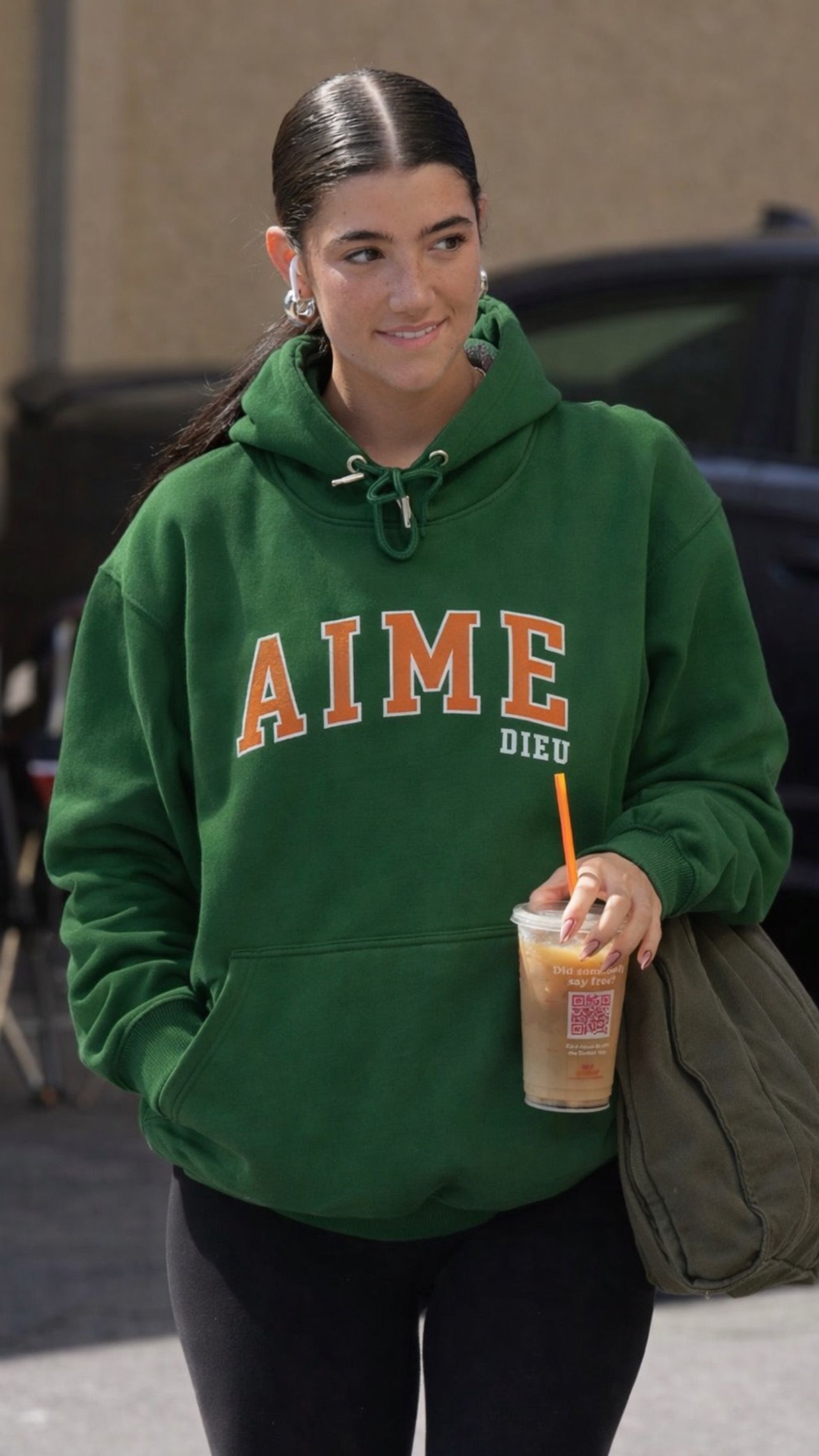 Ladies Forest Green hoodie Regular