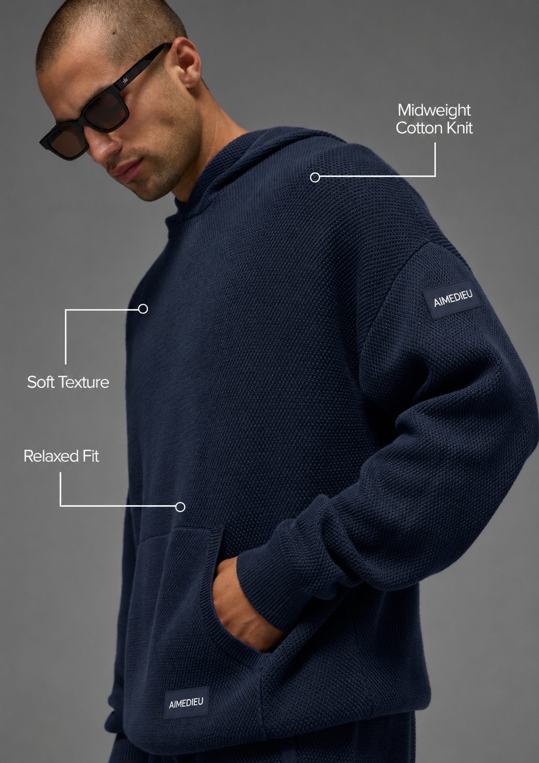 AIMEDIEU ICON Unisex Knit Hoodie & Shorts Set