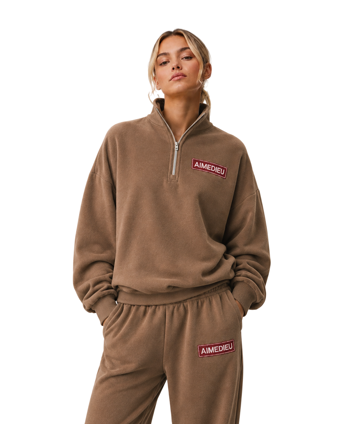Women's Quarter-Zip Sweatshirt & Joggers Airport Set