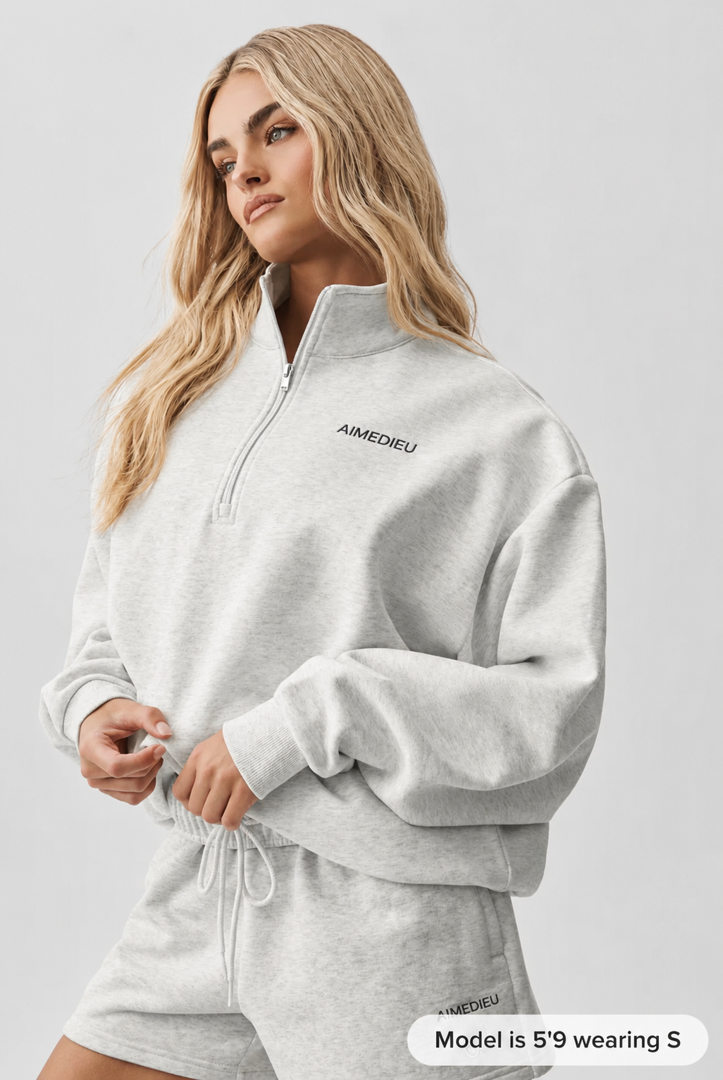 Women's ICON Oversized Quarter-Zip Pullover – Grey