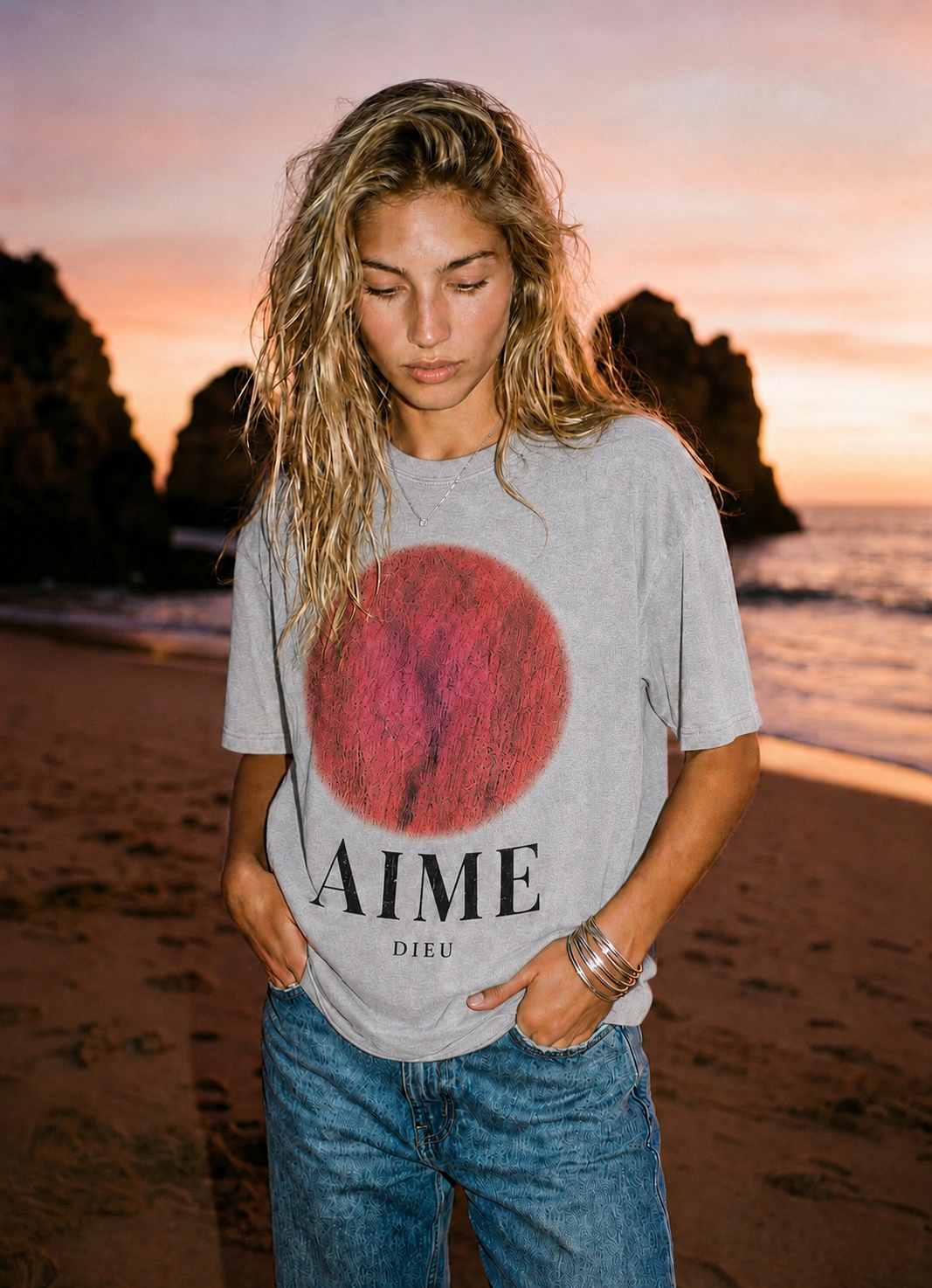 Womens AIME Rockstar oversized T-Shirt AIMEDIEU