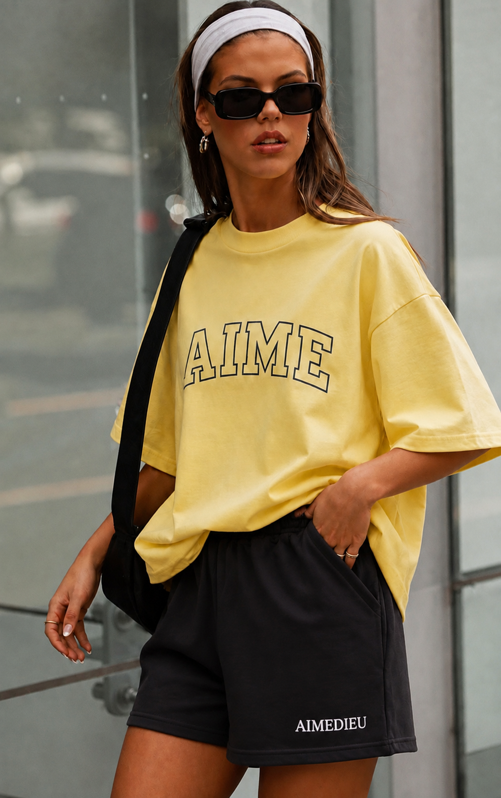 Womens Relaxed Oversized Tees Border font AIMEDIEU