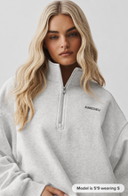 Women's ICON Oversized Quarter-Zip Pullover – Grey