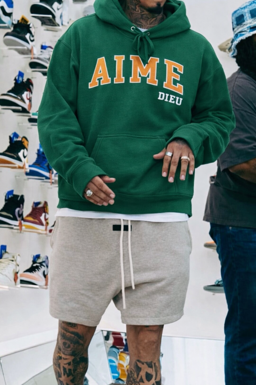 AIMEDIEU Mens Forest Green Hoodie