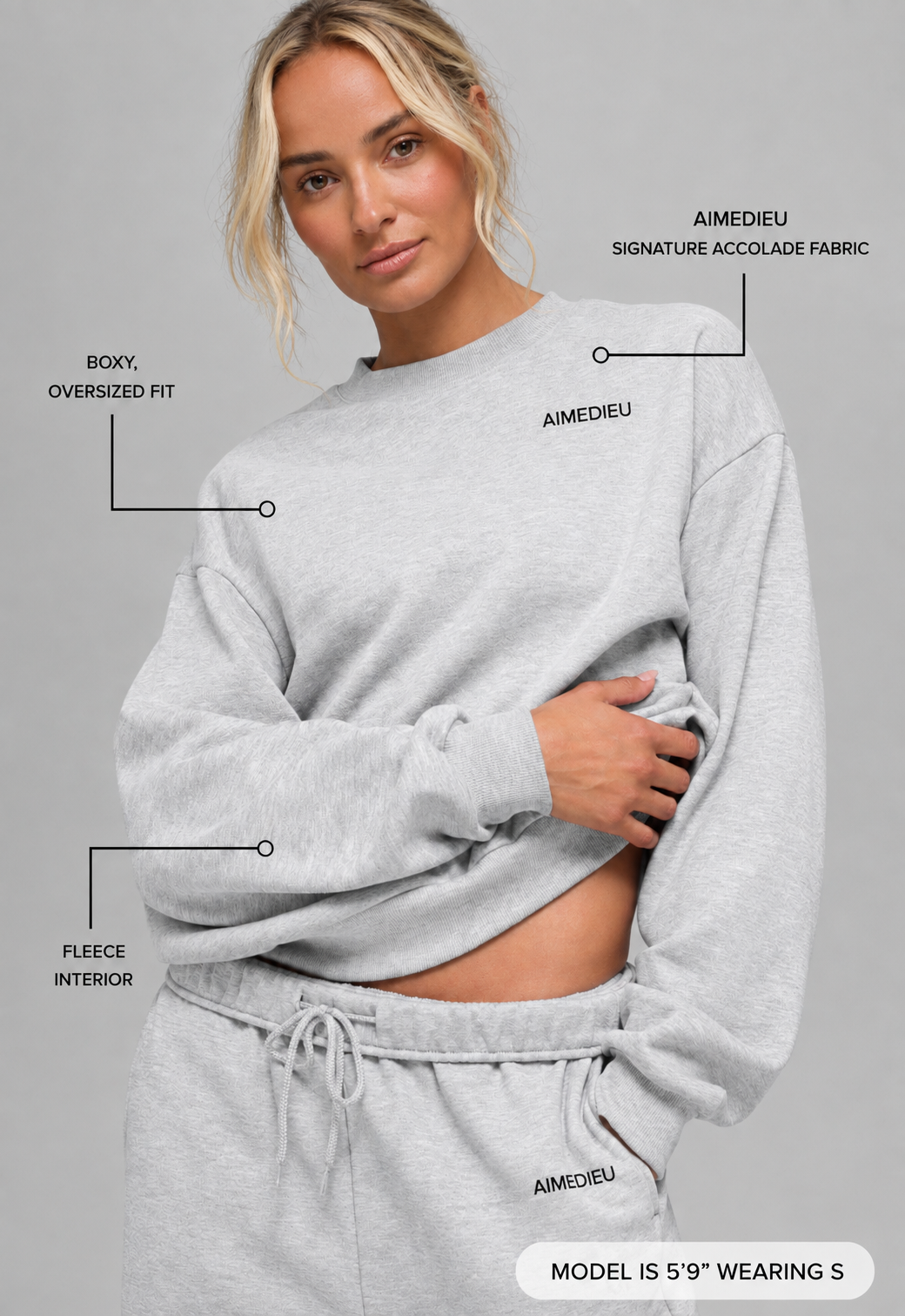 Women's ICON Oversized Crewneck Sweatshirt – Black & Grey