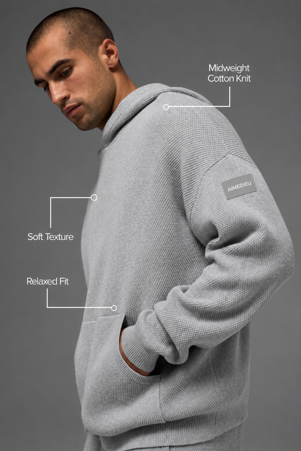 AIMEDIEU ICON Unisex Knit Hoodie & Shorts Set