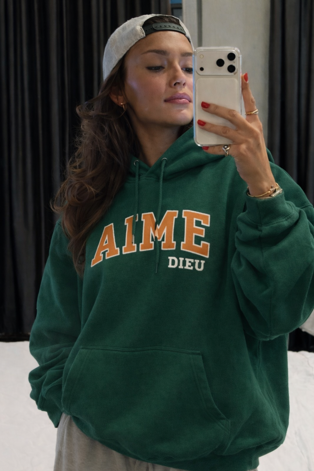 Ladies Forest Green hoodie Regular