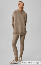 Women's ICON Premium Oversized Pullover Hoodie – Black & Beige