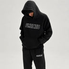Relaxed Thick Cotton Hoodie Border Font AIMEDIEU