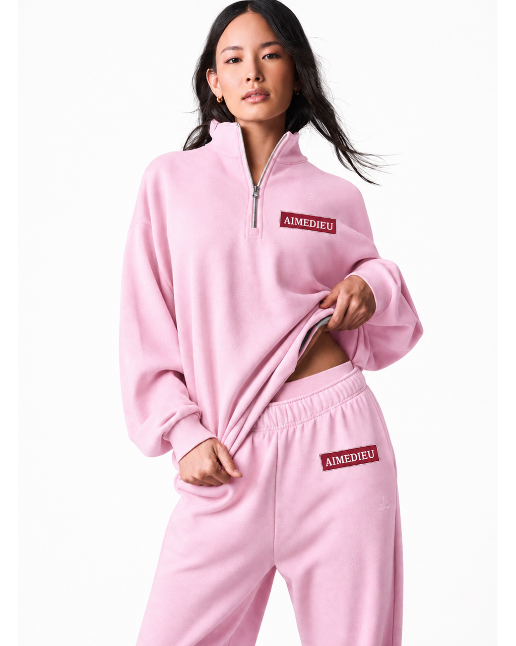 Women's Quarter-Zip Sweatshirt & Joggers Airport Set