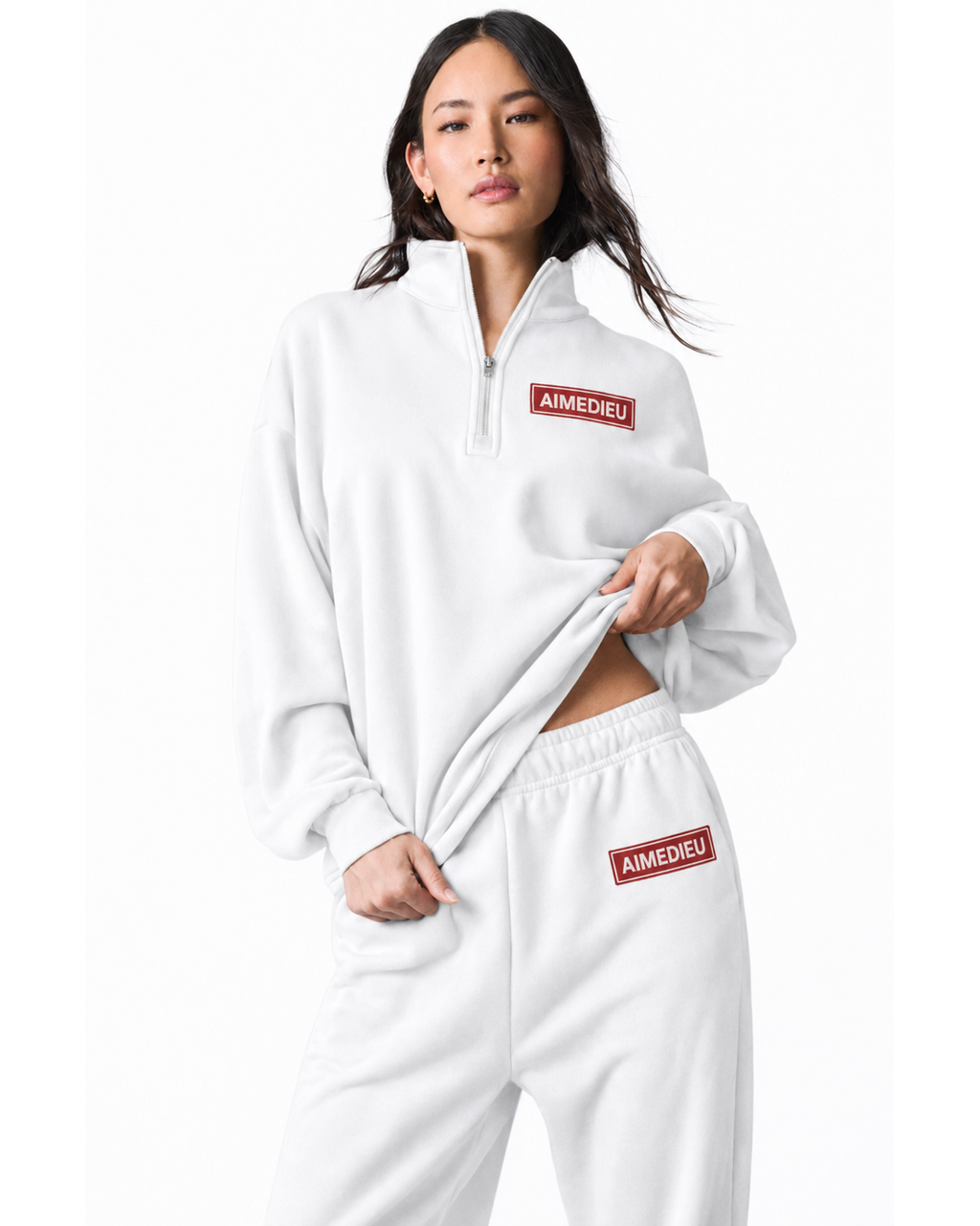 Women's Quarter-Zip Sweatshirt & Joggers Airport Set