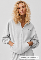 Women's ICON Oversized Full-Zip Hoodie – Black & Grey