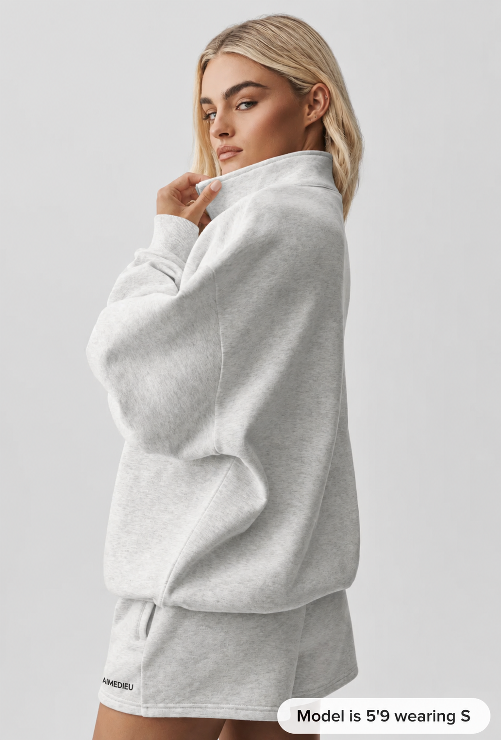 Women's ICON Oversized Quarter-Zip Pullover – Grey