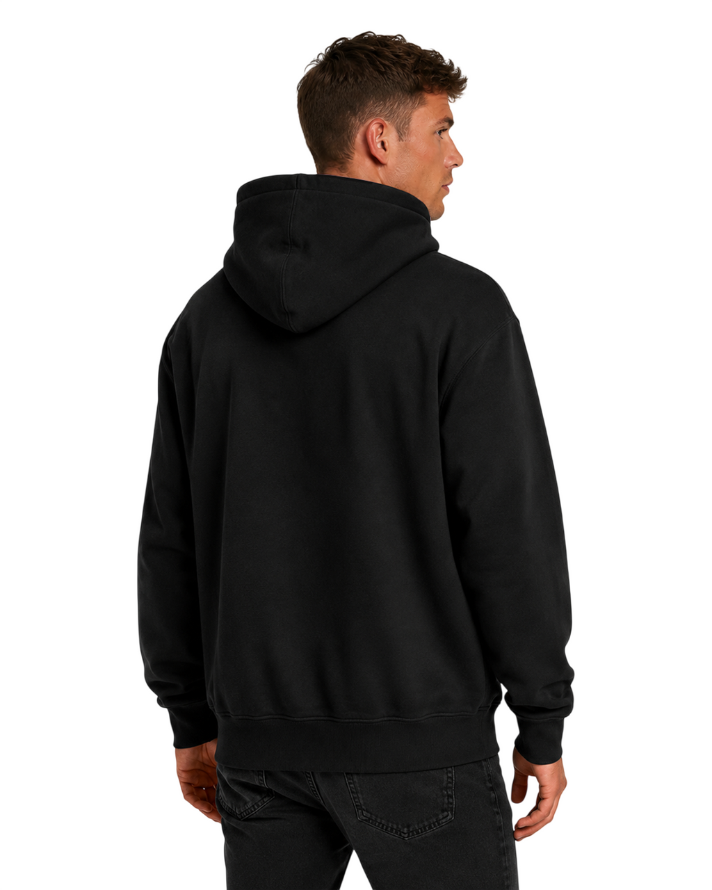 Relaxed Thick Cotton Hoodie Border Font AIMEDIEU