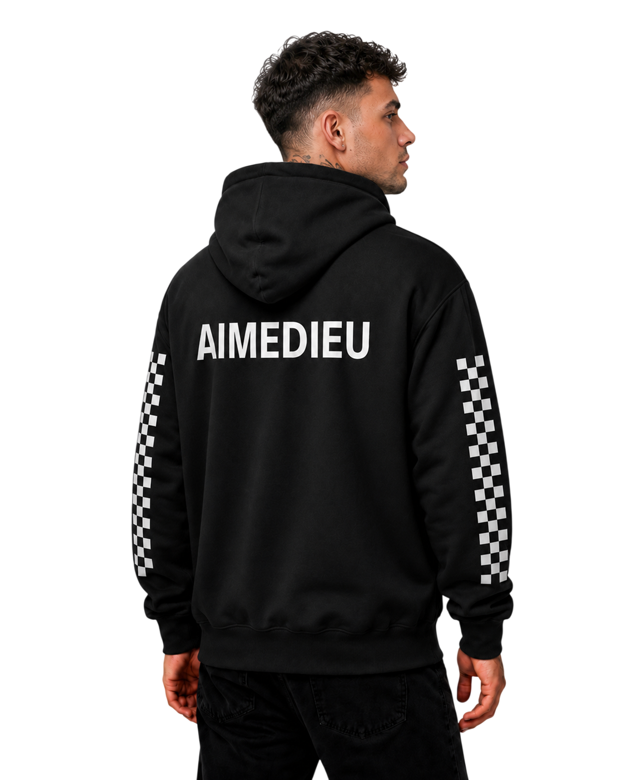AIMEDIEU CHECKED SLEEVE HOODIE