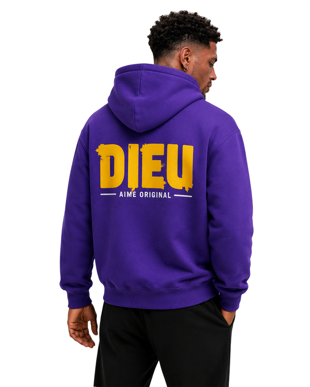 Mens Relaxed Paint Print Hoodie AIMEDIEU