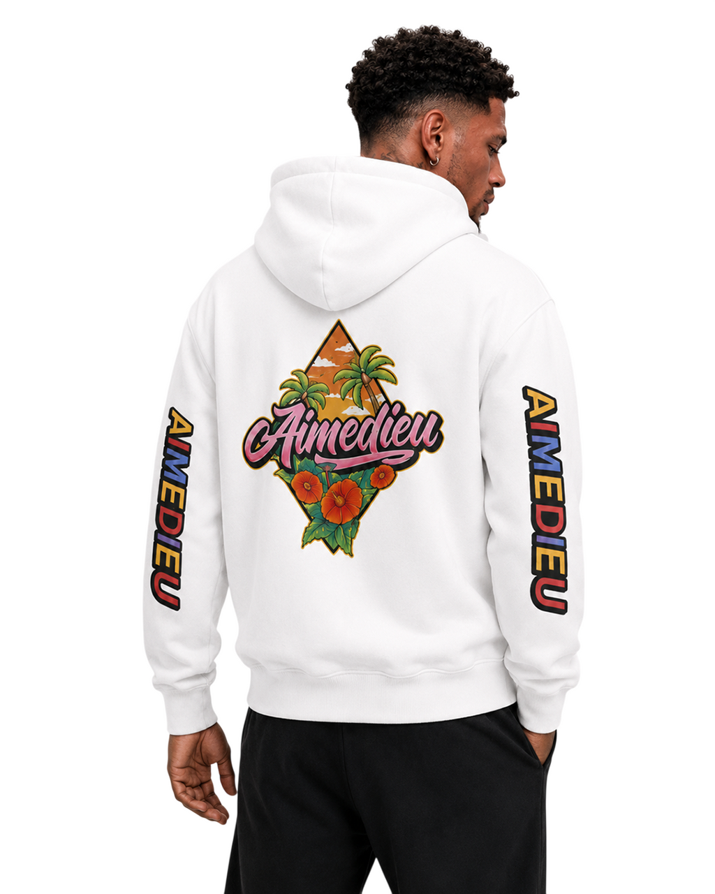 Relaxed Graphic Print Hoodie AIMEDIEU