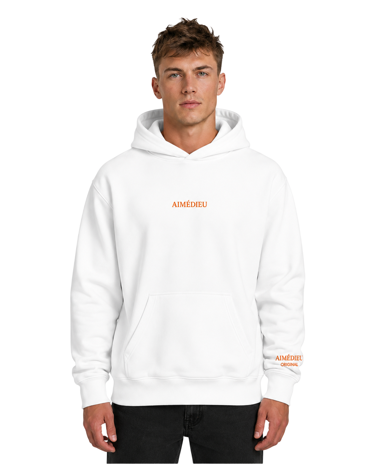 Oversized Graphic Hoodie GOD Print AIMEDIEU
