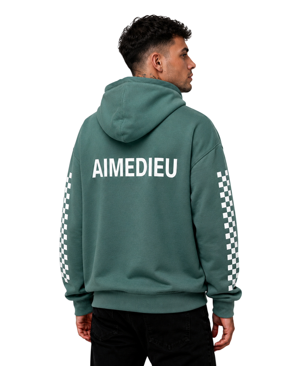 AIMEDIEU CHECKED SLEEVE HOODIE
