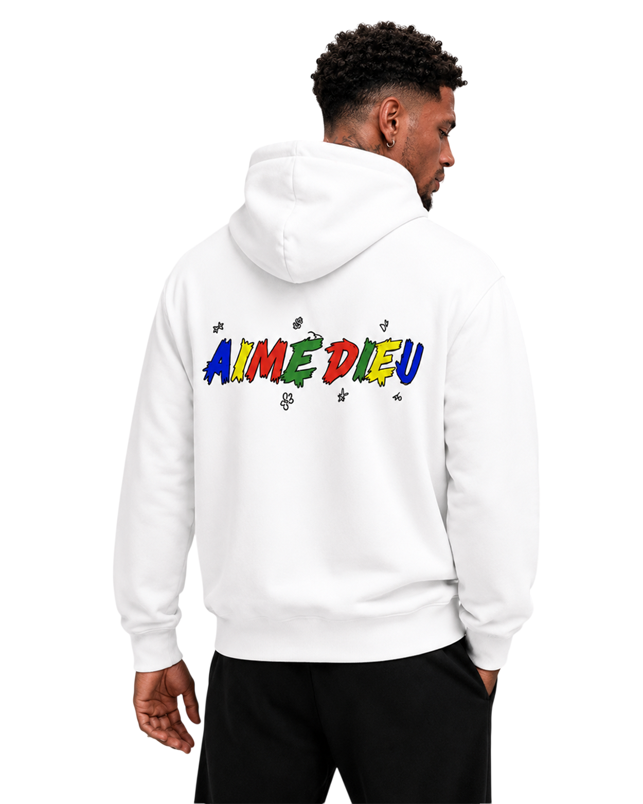 Relaxed Paint Splatter Graphic Hoodie AIMEDIEU