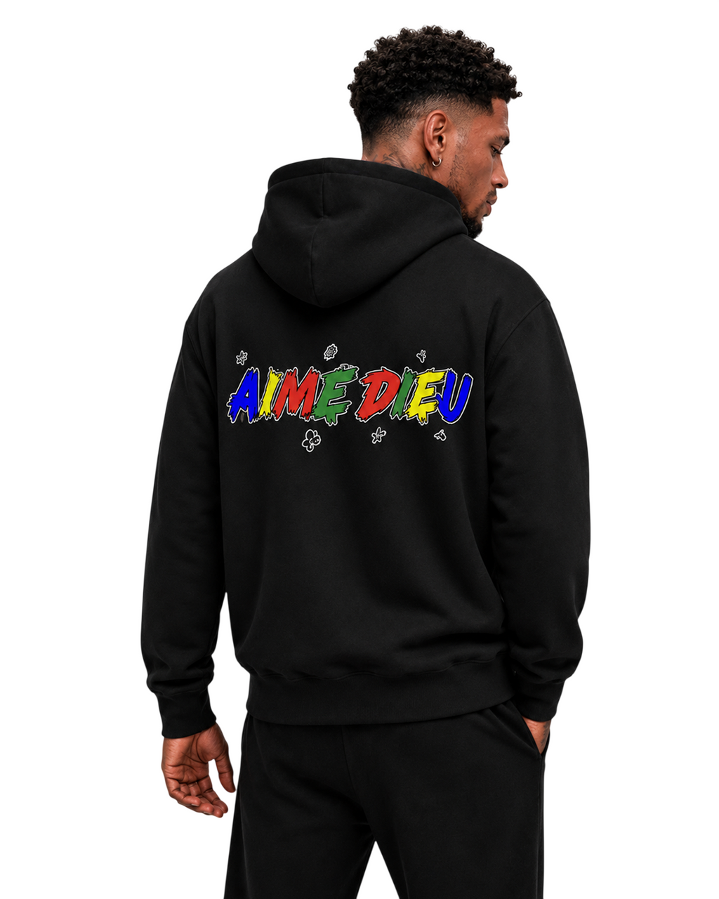 Relaxed Paint Splatter Graphic Hoodie AIMEDIEU