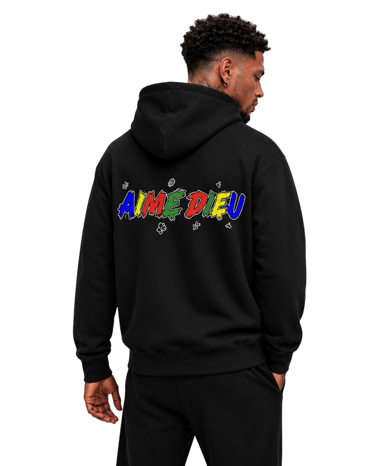 Relaxed Paint Splatter Graphic Hoodie AIMEDIEU