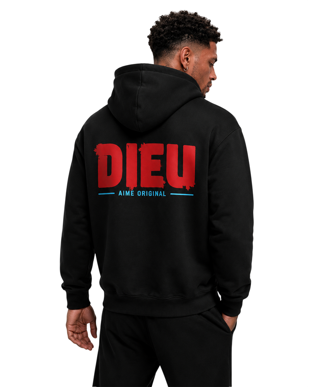 Mens Relaxed Paint Print Hoodie AIMEDIEU