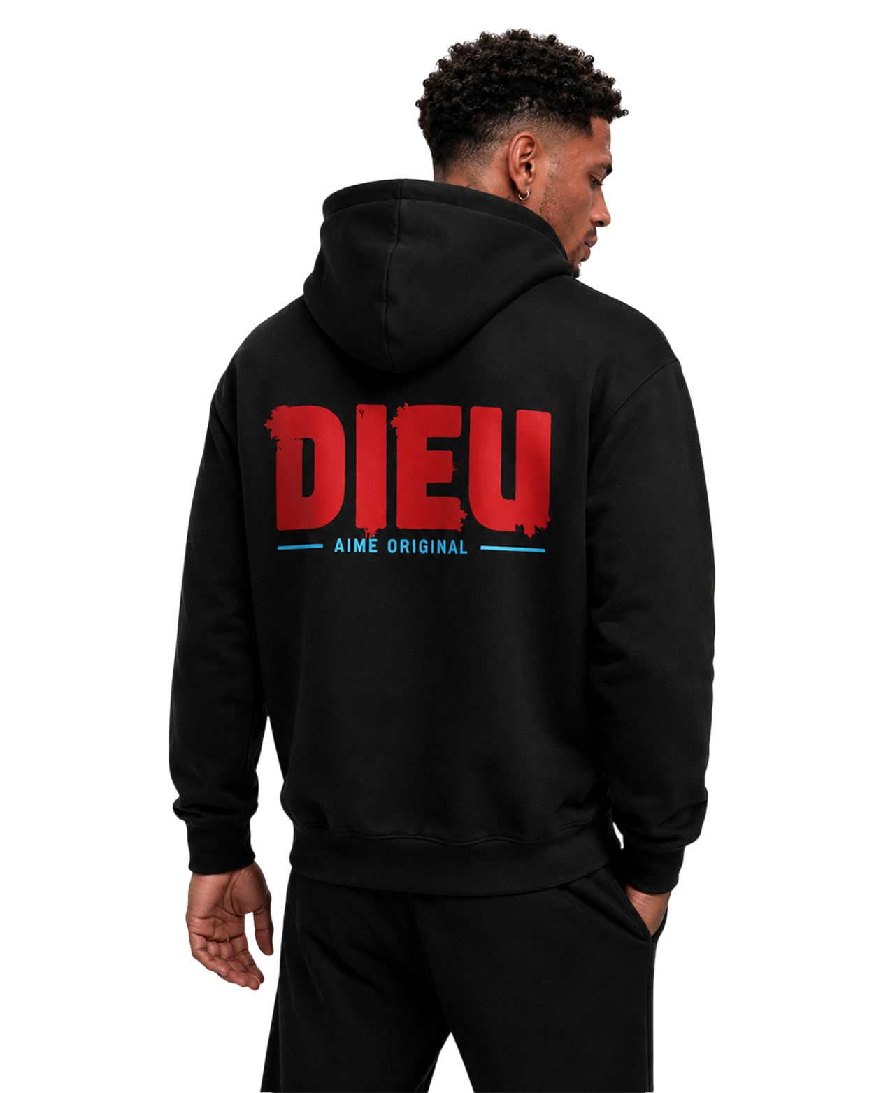 Mens Relaxed Paint Print Hoodie AIMEDIEU