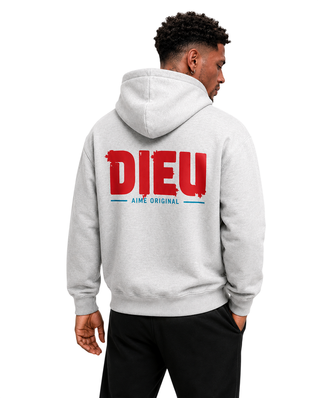 Mens Relaxed Paint Print Hoodie AIMEDIEU
