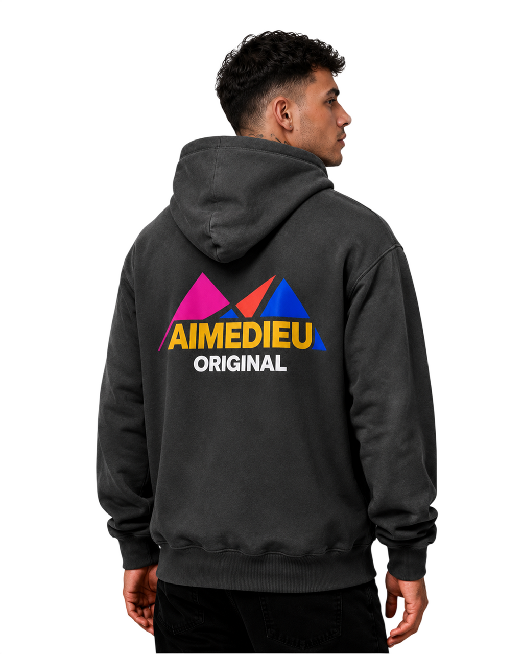Regular Back Graphic Print Hoodie AIMEDIEU