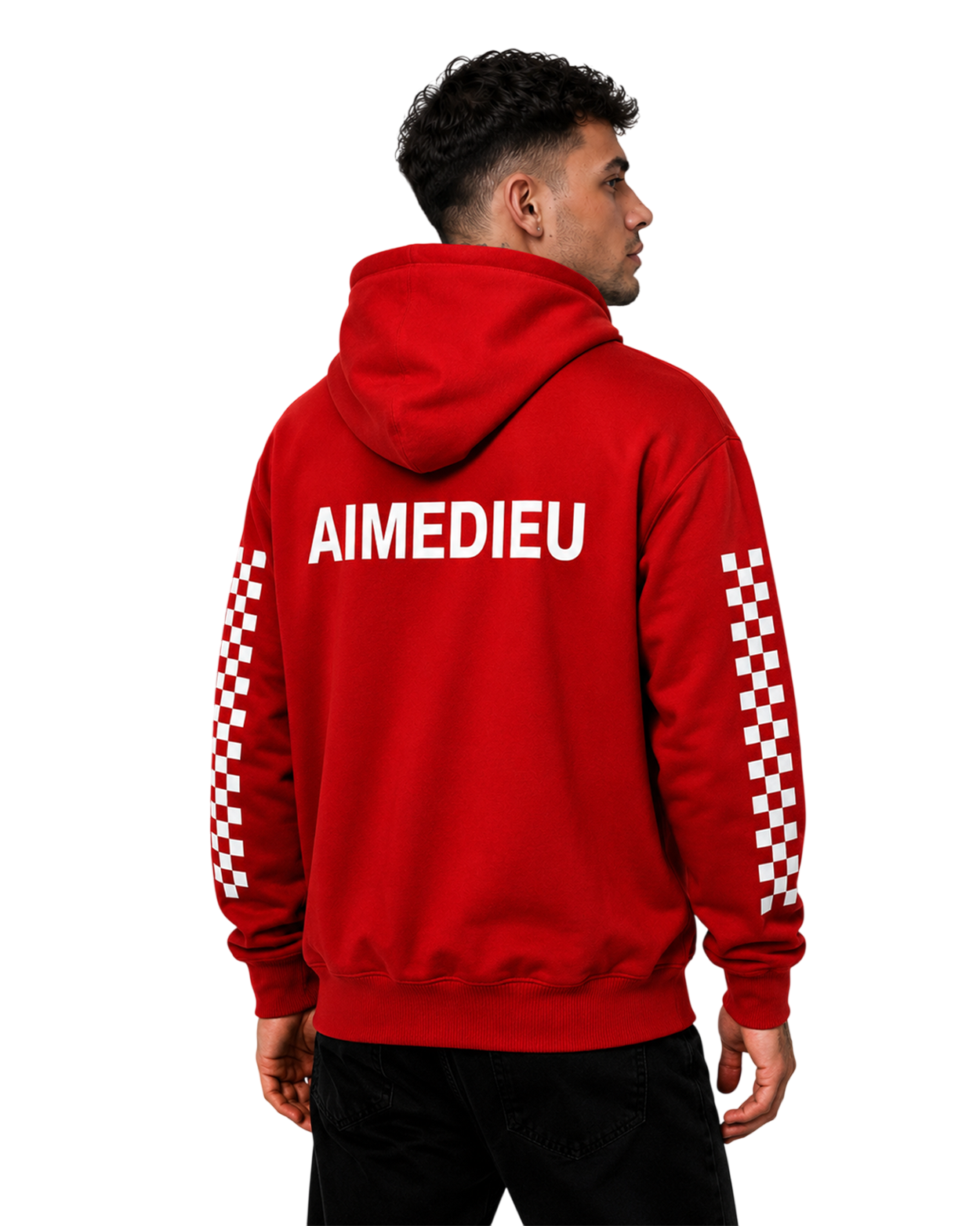 AIMEDIEU CHECKED SLEEVE HOODIE