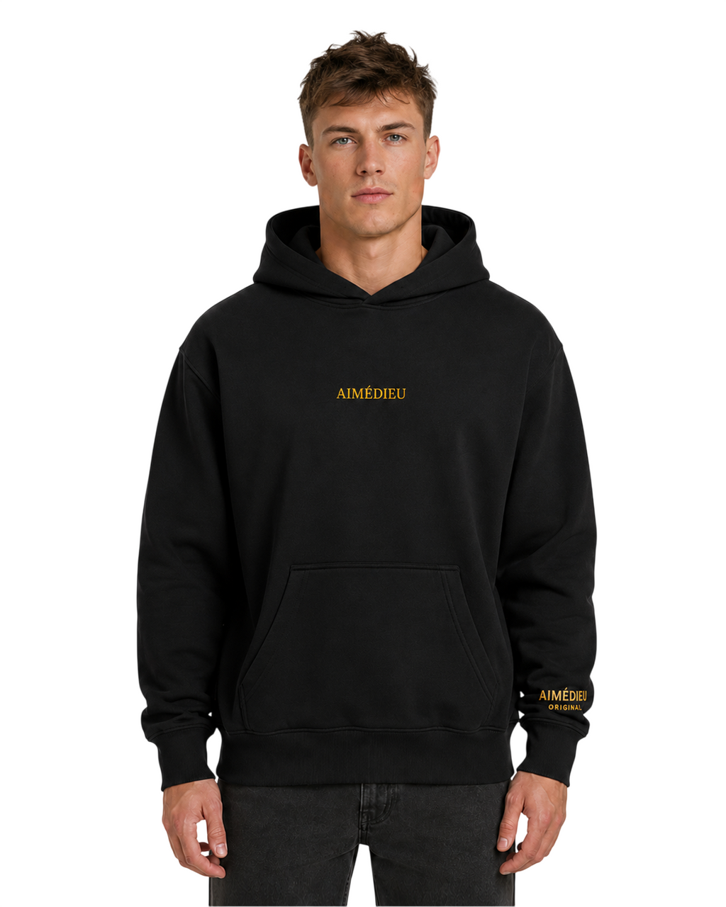 Oversized Graphic Hoodie GOD Print AIMEDIEU
