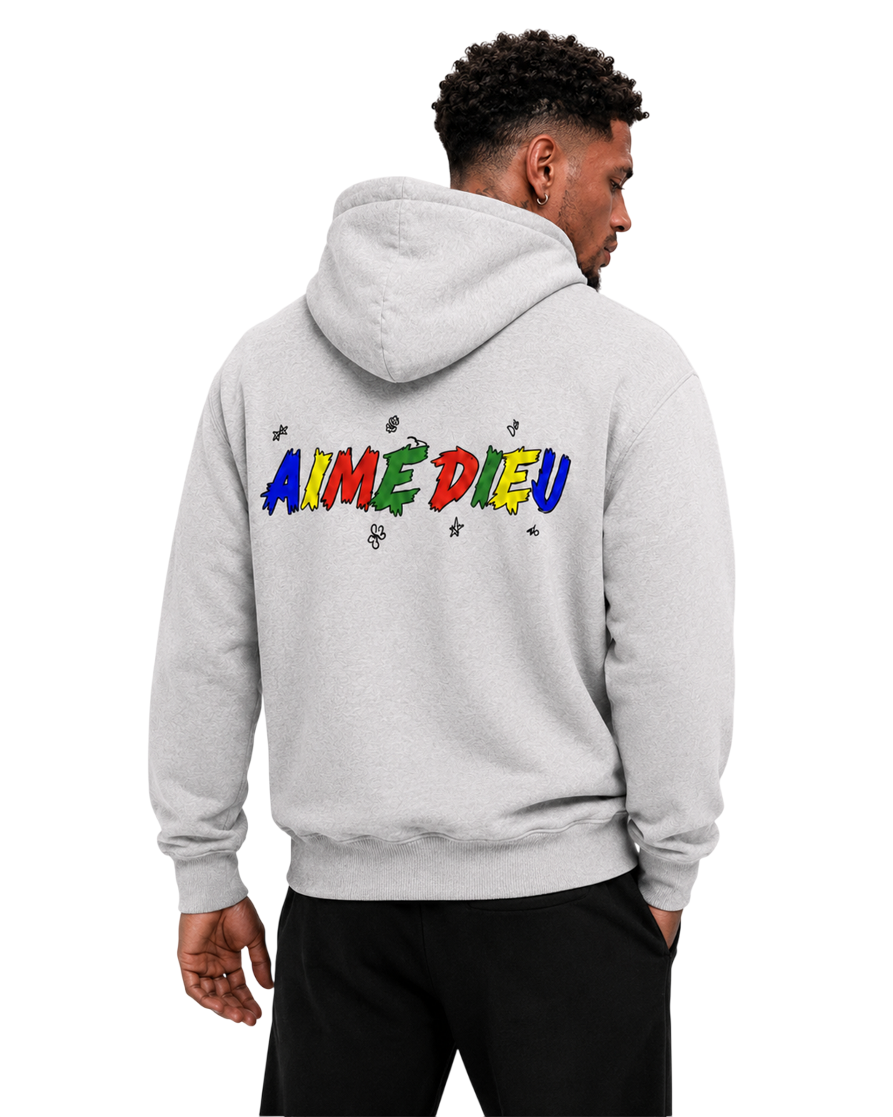 Relaxed Paint Splatter Graphic Hoodie AIMEDIEU