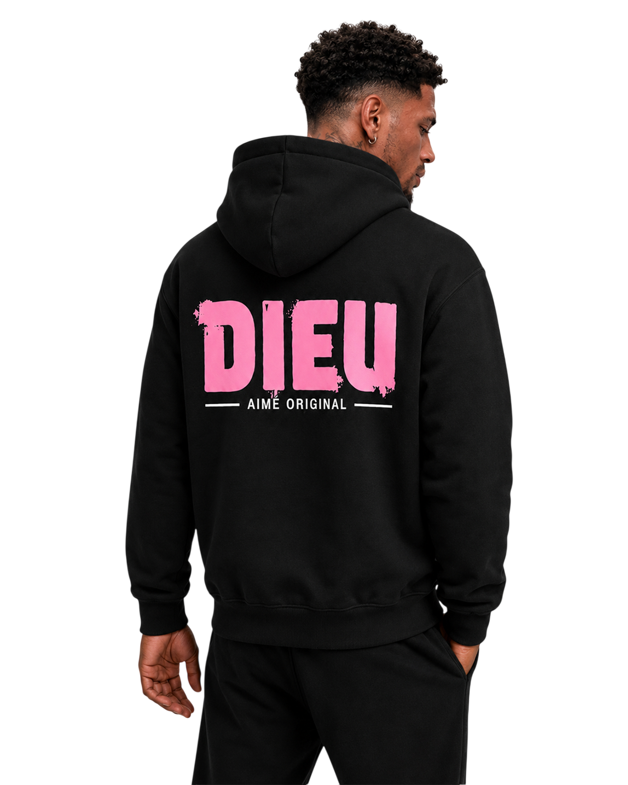 Mens Relaxed Paint Print Hoodie AIMEDIEU