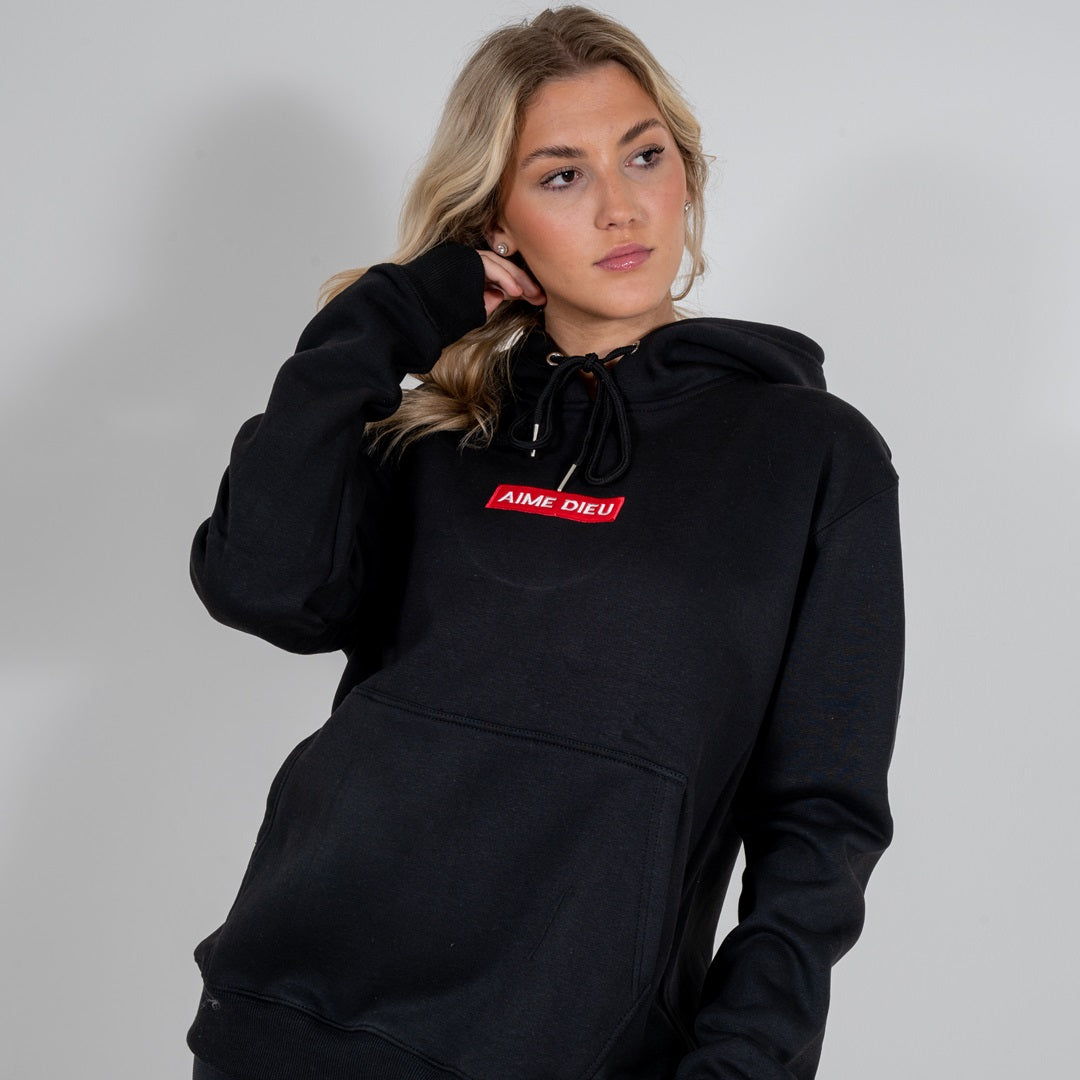 AIME DIEU Box Logo Hoodie | Stylish Cotton Hoodie