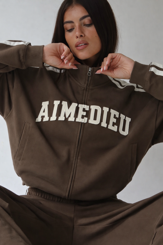 City Stripes Brown Zip Jacket & Bottoms