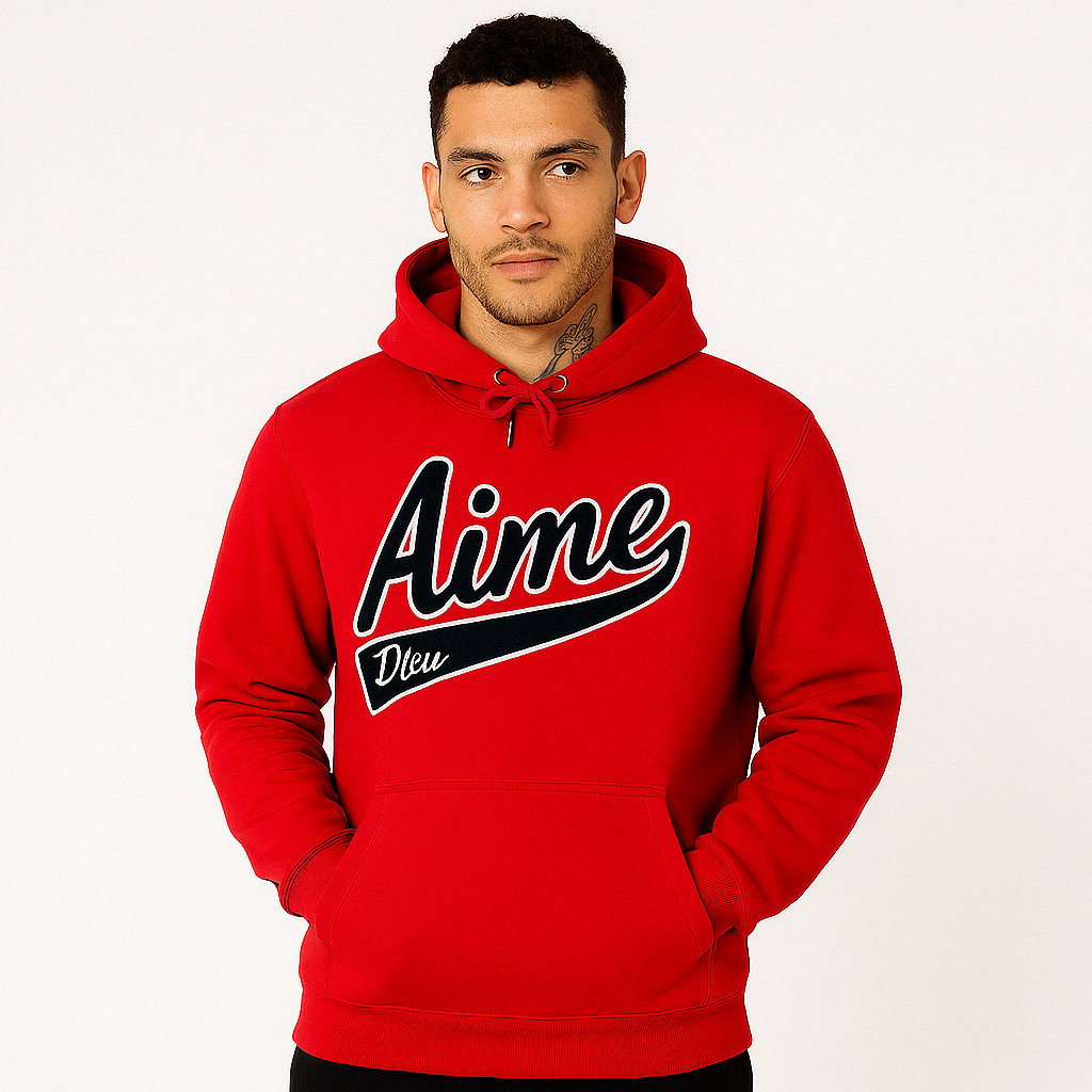 Regular unisex red hoodie