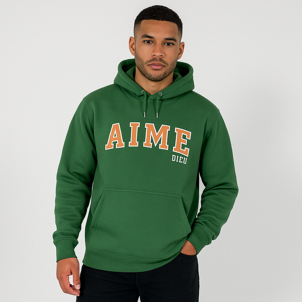 Pure Cotton Edge Hoodie | Forest Green Hoodie