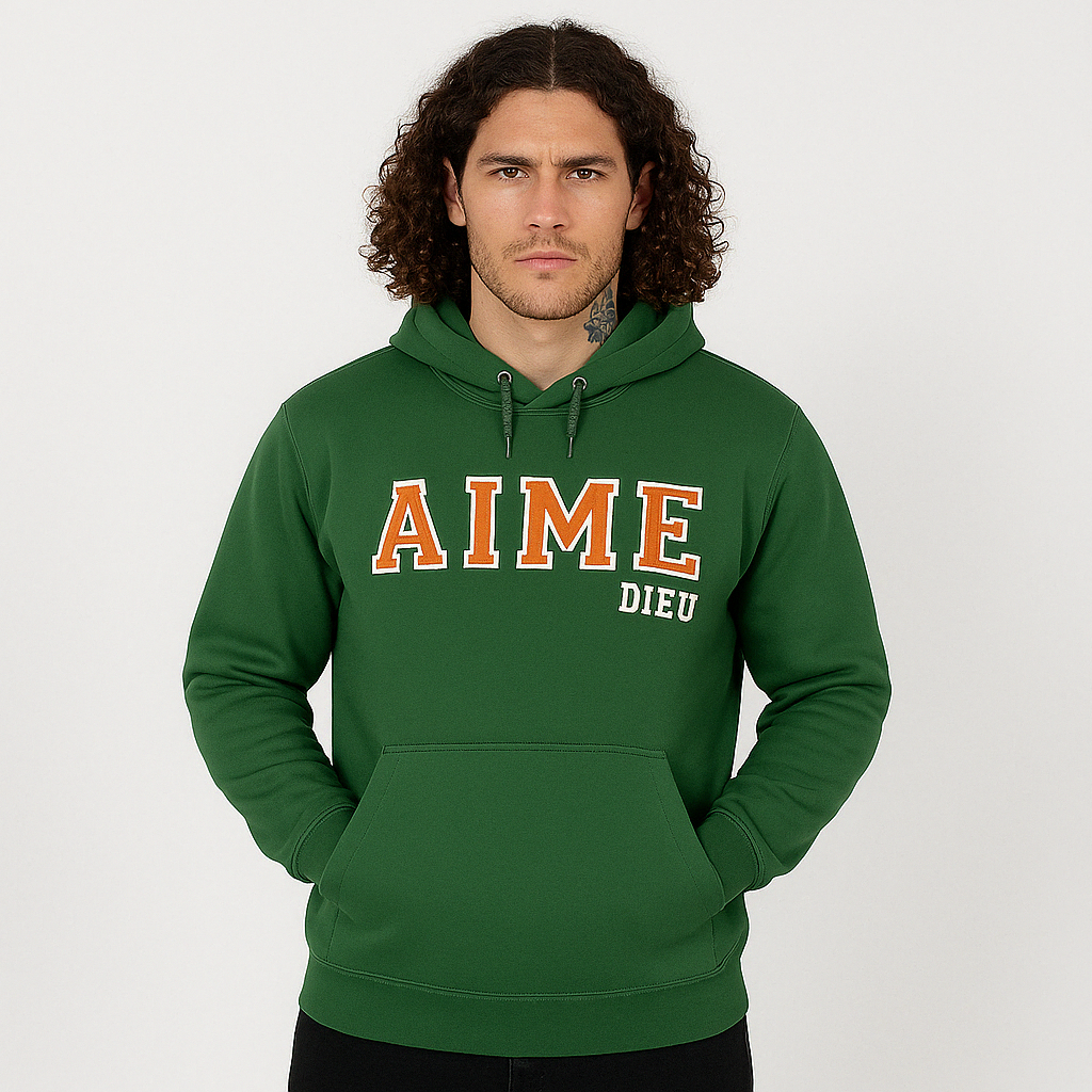 Pure Cotton Edge Hoodie | Forest Green Hoodie
