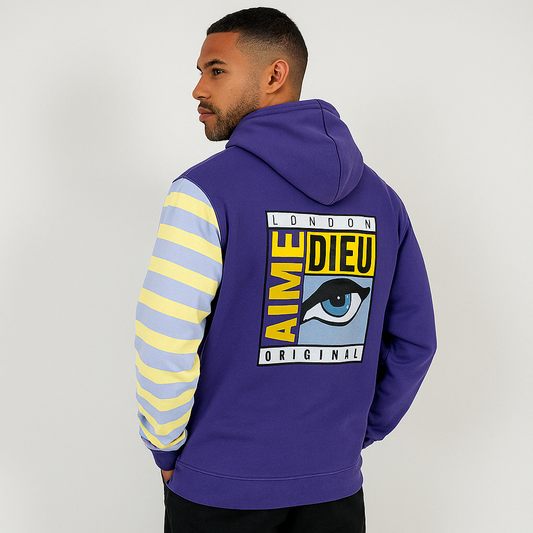 AIME DIEU Purple Hoodie | Cool Pop Art Hoodie