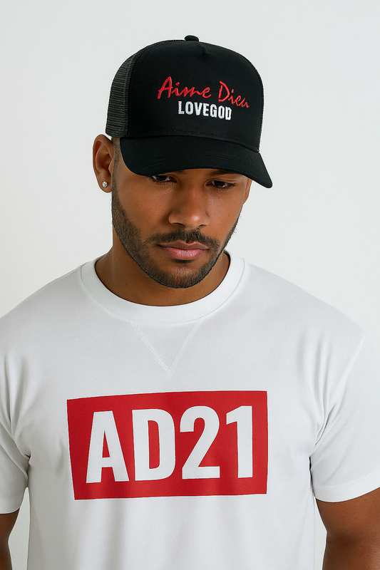 Black Trucker Cap - Strike Trucker Cap By AIME DIEU