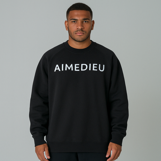 Aime Dieu Essential Sweatshirt - Black Oversized Sweats