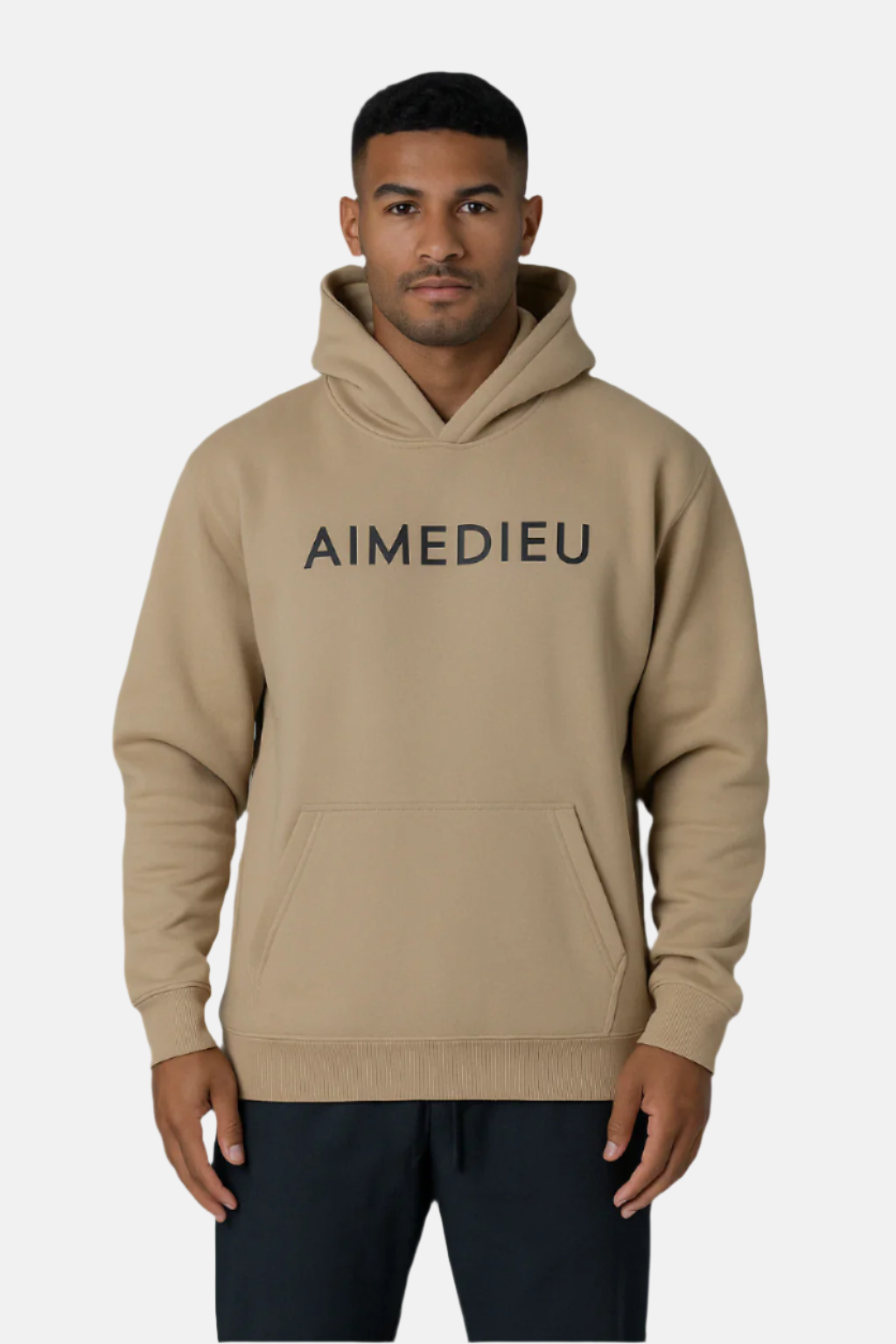 Aime Dieu Light Brown Essential Hoodie - Oversized Hoodie